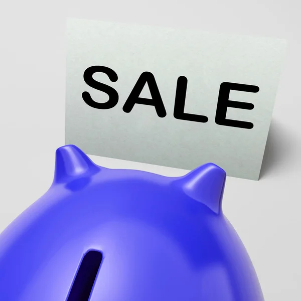 Sale Piggy Bank Means Bargain Promo Or Clearance — Stock Photo, Image