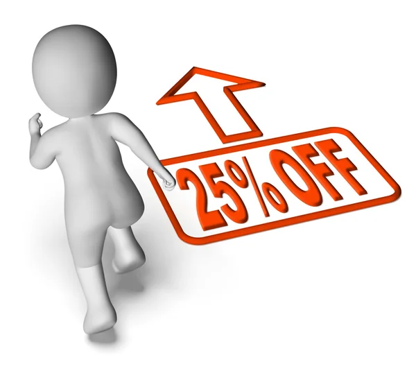 Running Character Shows Sale Discount Twenty Five Percent Off 25 — Stock Photo, Image