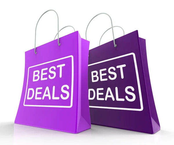 Best Deals Bags Represent Bargains and Discounts — Stock Photo, Image