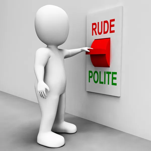 Rude Polite Switch Means Good Bad Manners — Stock Photo, Image