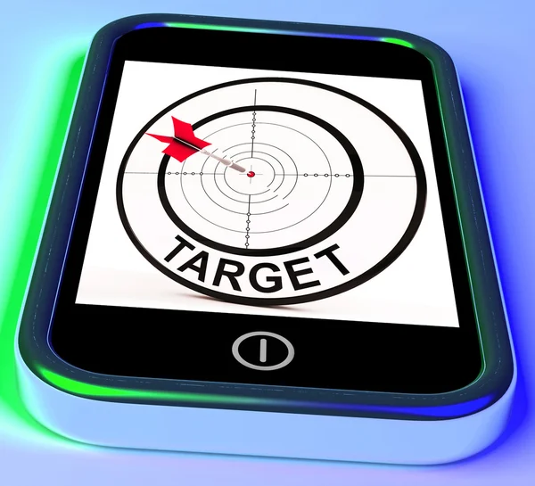 Target Smartphone Shows Goals Aims And Objectives — Stock Photo, Image