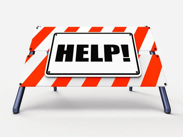 Help Sign Refers to Assistance Wanted and Seeking Answers — Stock Photo, Image