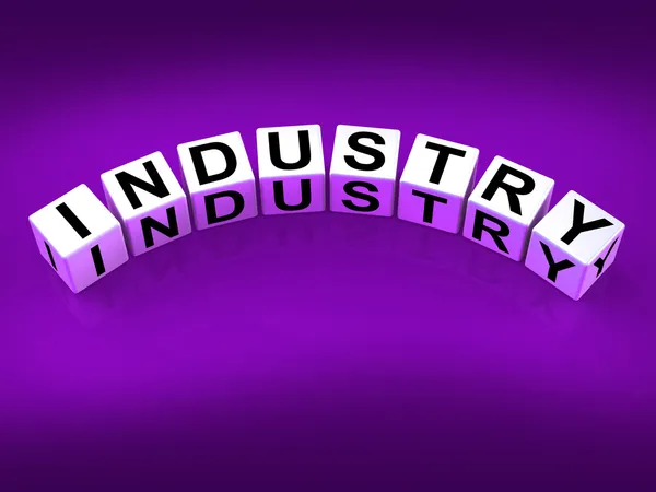 行业块意味着工业生产和工作场所制造 — 图库照片