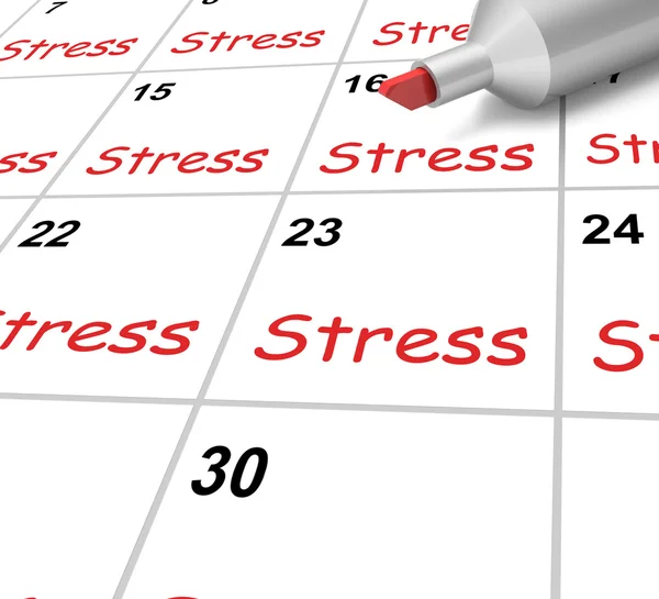 Stress Calendar Means Pressure Strain And Burden — Stock Photo, Image
