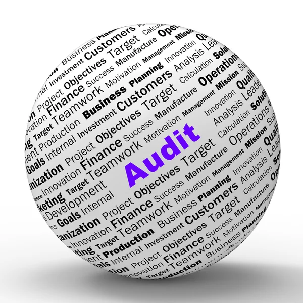 Audit Sphere Definition Means Financial Inspection Or Audit — Stock Photo, Image