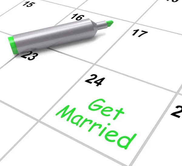 Se marier Calendrier signifie jour de mariage et vœux — Photo