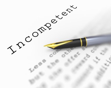 yetersiz söz gösteren vasıfsız aciz ve tecrübesiz