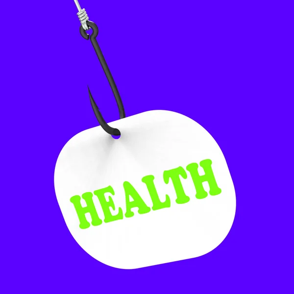Здоровье на крюке показывает медицинскую помощь или благополучие — стоковое фото