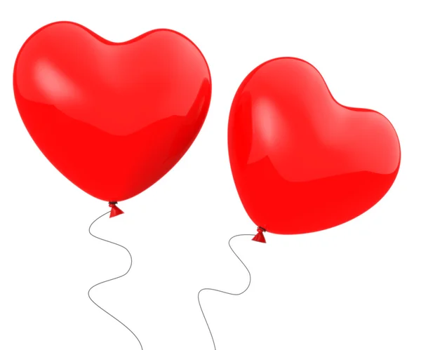 Heart Balloons Show Togetherness Affection And Attraction — Stock Photo, Image