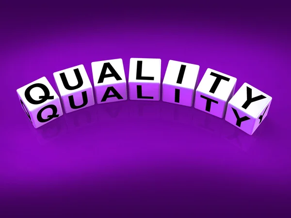 Quality Blocks Mean Qualities Traits and Aspects — Stock Photo, Image