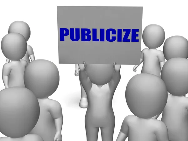 Publicize Board Character Means Commercial Advertising Or Busine — Stock Photo, Image