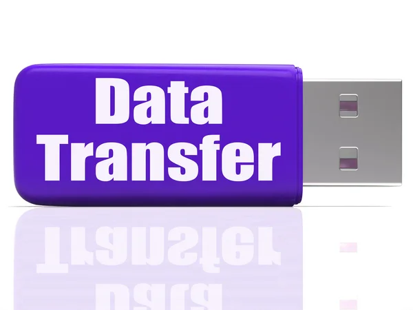 Data Transfer Pen drive Shows Data Storage Or Files Transfer — Stock Photo, Image