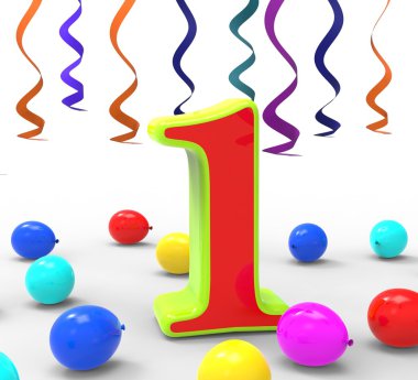 bir numaralı parti çelenk ve balon gösterir