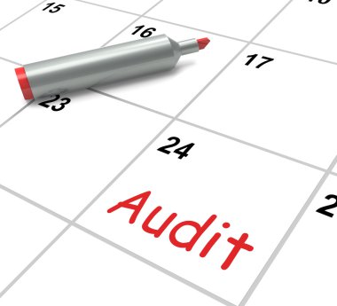 Audit Calendar Shows Inspecting And Verifying Finances clipart