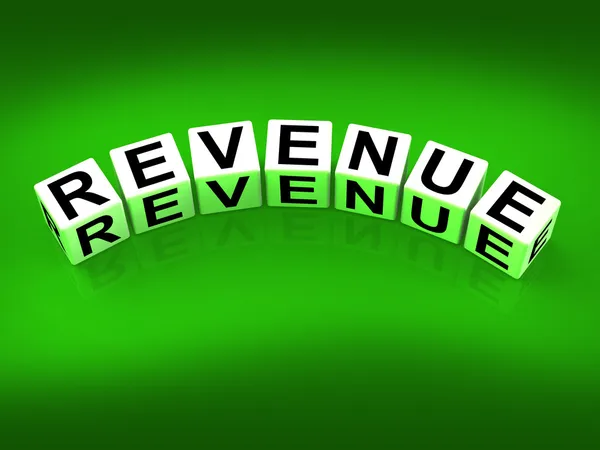 Revenue Blocks Mean Finances Revenues and Proceeds — Stock Photo, Image