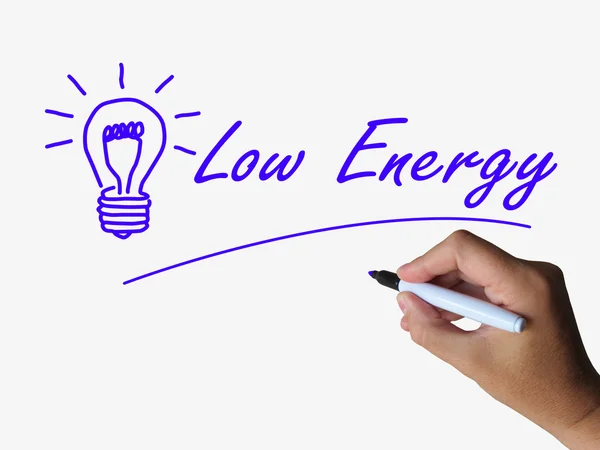 Low Energy and Lightbulb Indicate Less Power or Eco-friendly — Stock Photo, Image