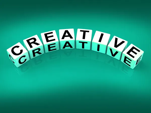 Bloques Creativos Significa Innovador Inventivo e Imaginativo — Foto de Stock