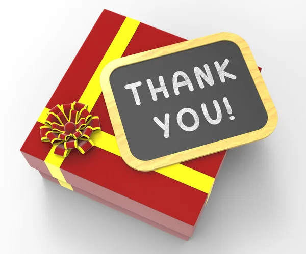 Thank You! Present Means Gratitude And Appreciation — Stock Photo, Image