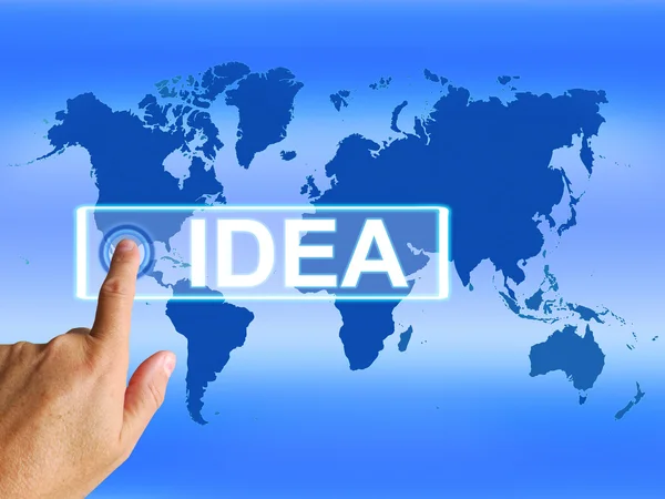 Ideenkarte bedeutet weltweite Konzepte Gedanken oder Ideen — Stockfoto