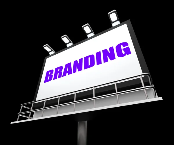 Branding media teken geeft aan bedrijf merk etiketten — Stockfoto