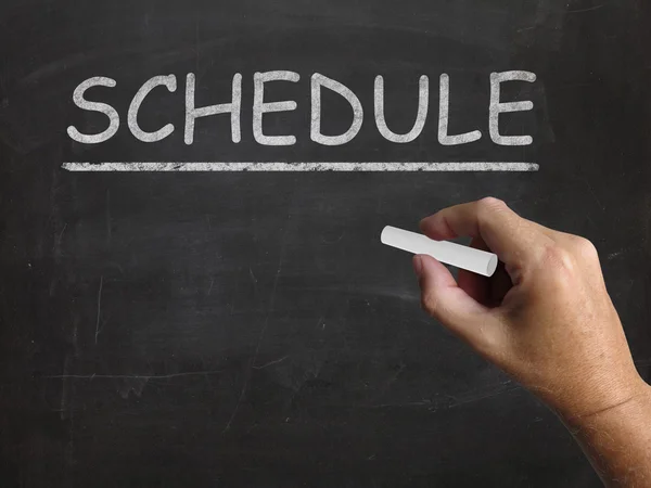 Schedule Blackboard Shows Arranging Agenda And Calendar — Stock Photo, Image