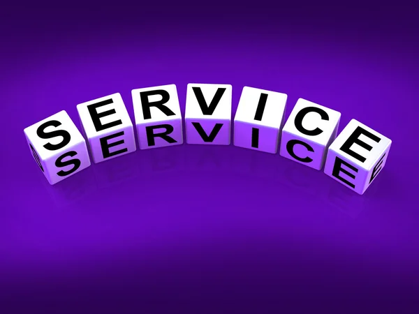 Servicebausteine beziehen sich auf Hilfestellung bei Arbeit oder Geschäft — Stockfoto
