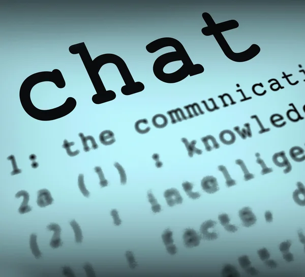Определение чата означает онлайн общение или текстовый разговор — стоковое фото