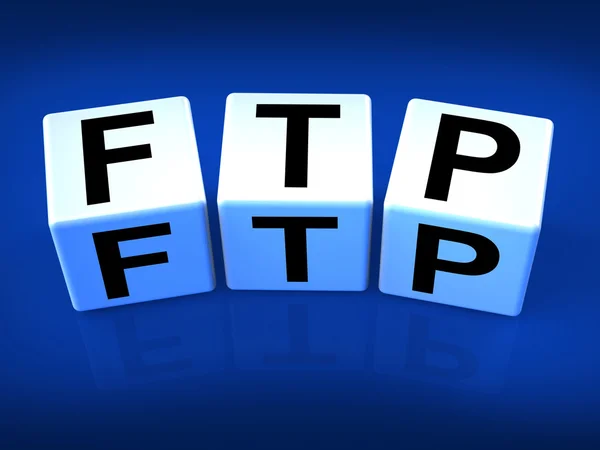 FTP-Blöcke beziehen sich auf Dateiübertragungsprotokoll — Stockfoto