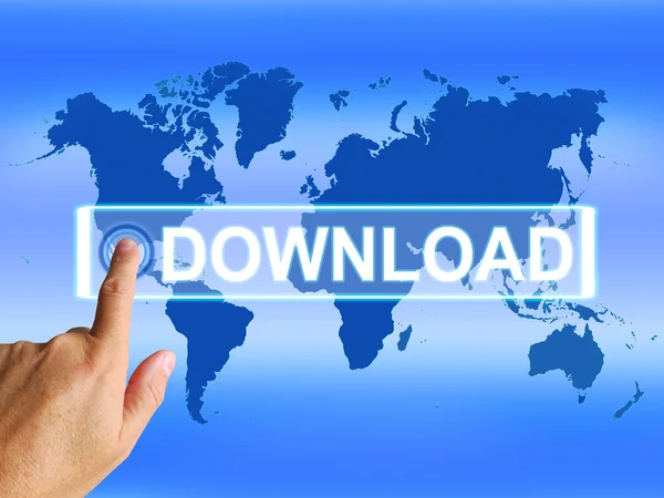 Downloadkarte zeigt Downloads und Informationen transfe — Stockfoto