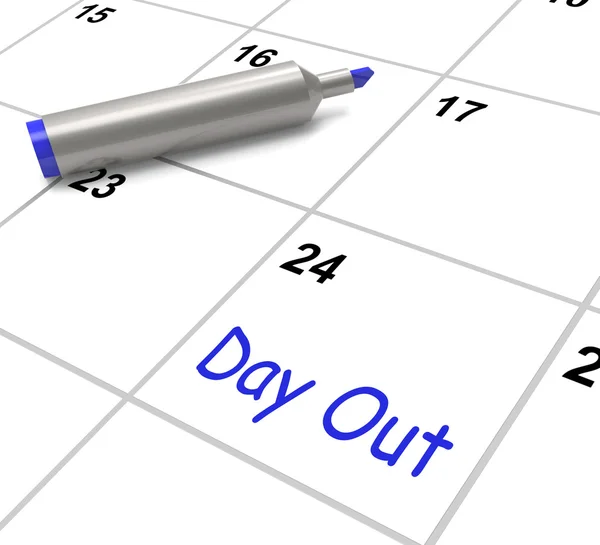 Day Out Calendar Means Excursion Trip Or Visiting — Stock Photo, Image