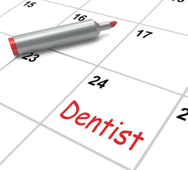 Dentist Calendar Shows Oral Health And Dental Appointment — Stock Photo, Image