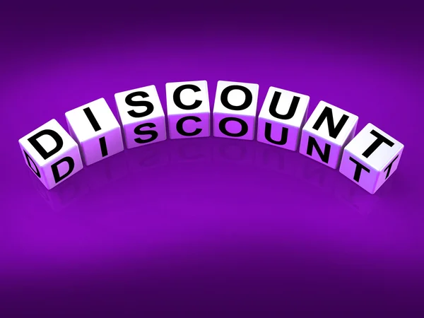 Discount Blocks Show Discounts Reductions and Percent Off — Stock Photo, Image