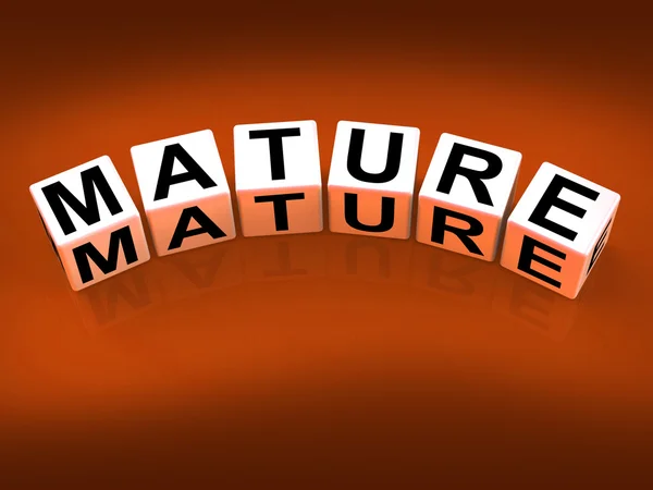 Mature Blocks Mean Maturation Growth and Development — Stock Photo, Image