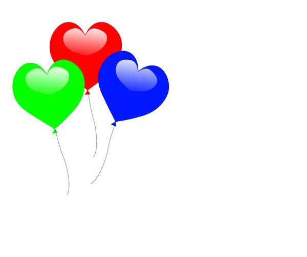 Colourful Heart Balloons Show Célébration d'anniversaire romantique — Photo