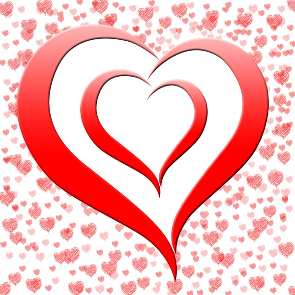 Heart On Background Shows Dating Engagement And Wedding — Stock Photo, Image