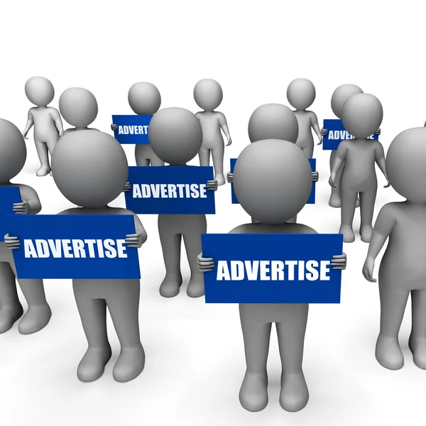 Zeichen mit Werbeschildern zeigen Merchandising oder Produkt — Stockfoto