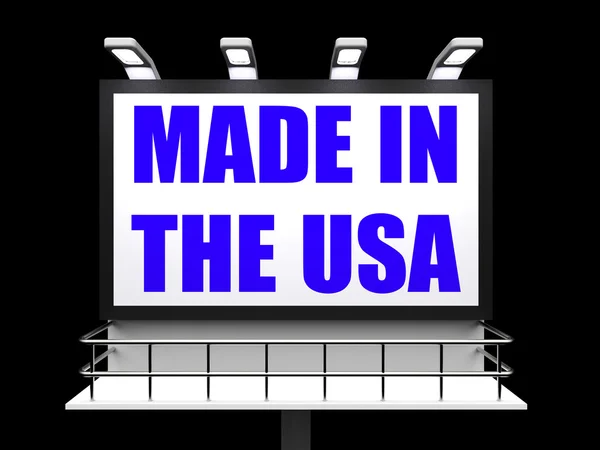 Made in the USA Sign Means Produced in America — Stock Photo, Image