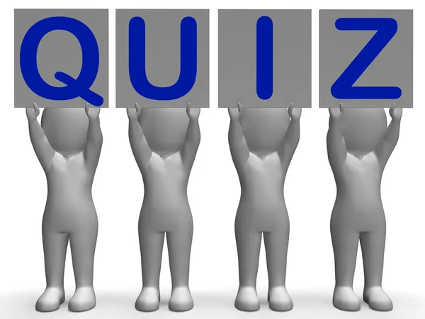 Quiz Bannières signifie jeux de quiz ou examens — Photo