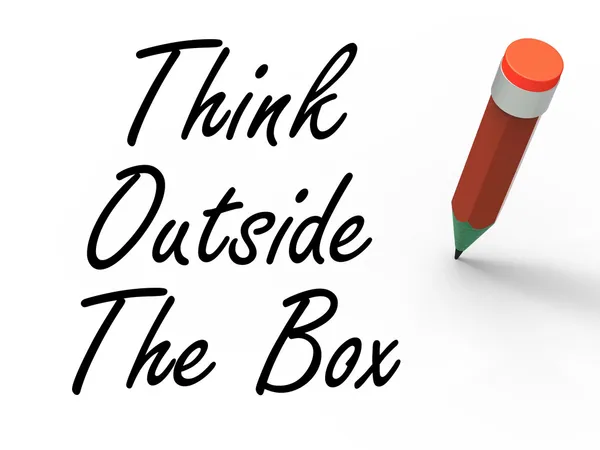 Think Outside the Box Means Creativity and Imagination — Stock Photo, Image