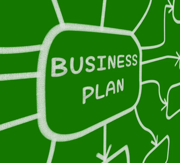 Business plan diagram: företagsorganisation och strategi — Stockfoto