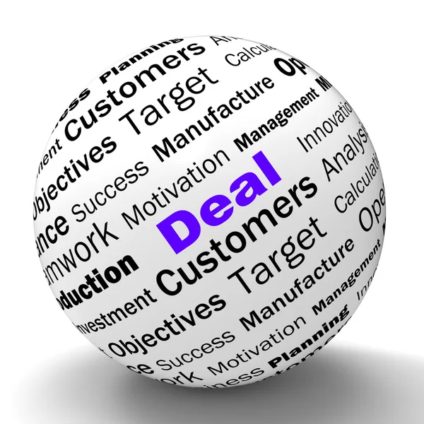 Deal Sphere Definition Shows Special Promotions Or Trades — Stock Photo, Image