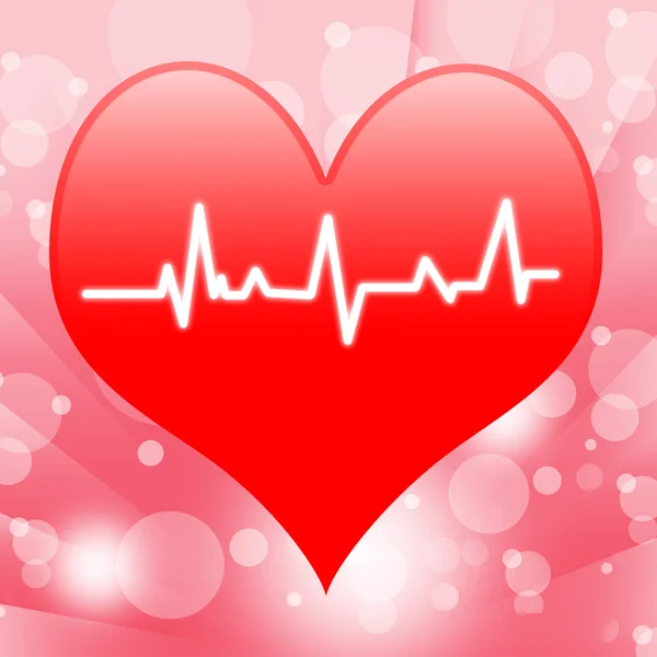 Electro On Heart Shows Beating Heart Or Heartbeat — Stock Photo, Image