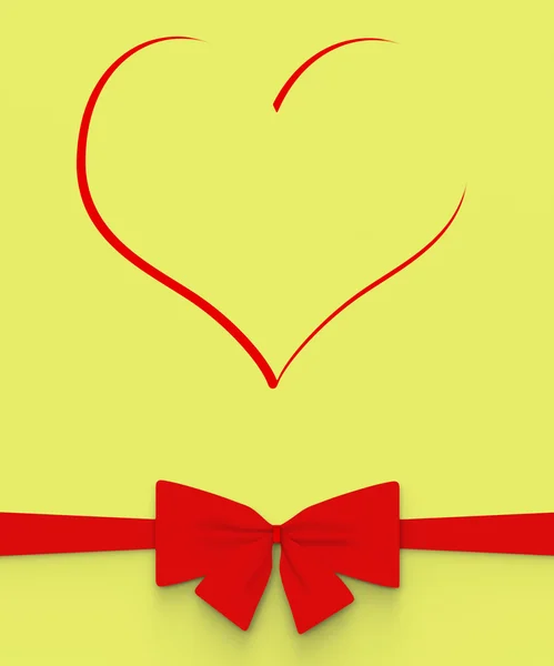 Coeur avec bow signifie cadeau cadeau ou mariage anniversaire — Φωτογραφία Αρχείου