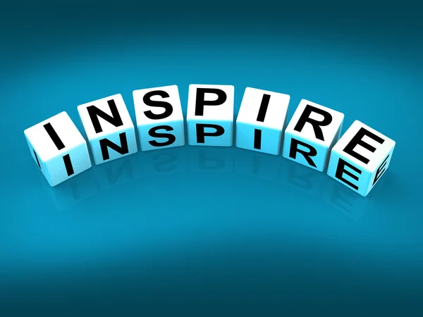 Inspire Blocks Show Inspiration Motivation and Invigoration — Stock Photo, Image