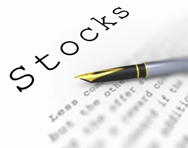 Stocks Word Shows Investing In Company And Shares — Stock Photo, Image