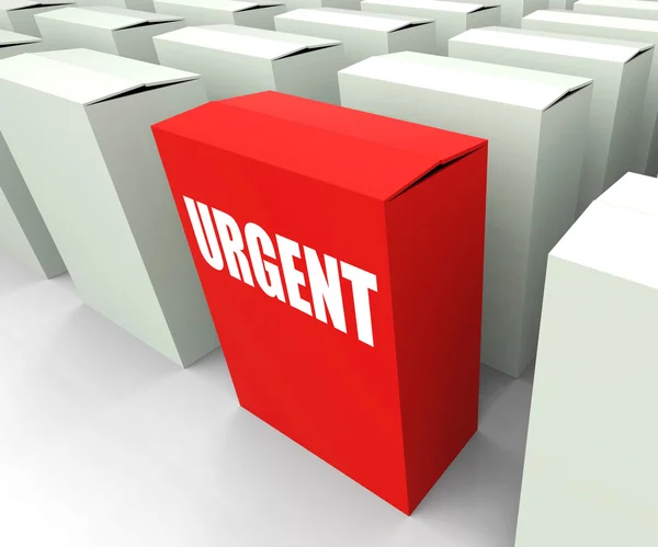 Caixa de Urgência Refere-se a Prioridade de Urgência e Crítica — Fotografia de Stock