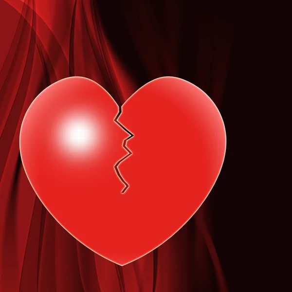 Broken Heart Means Marriage Breakup Or Divorce — Stock Photo, Image