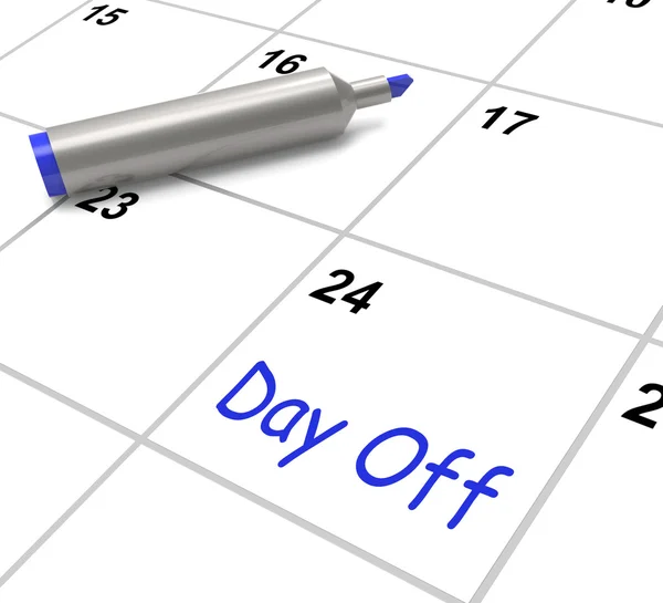 Day Off Calendar Means Work Leave And Holiday — Stock Photo, Image