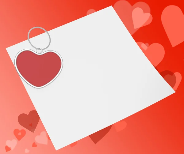 Heart Clip On Note Means Affection Note Or Love Message — Stock Photo, Image