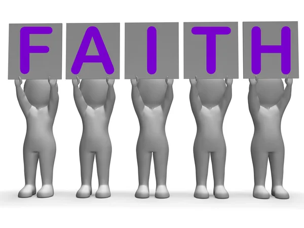 Faith Banners Shows Belief And Religion — Stock Photo, Image